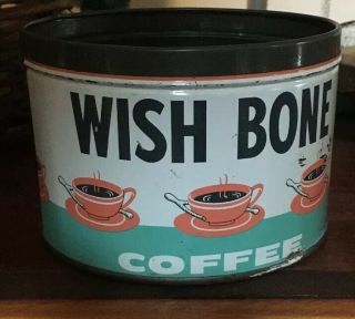 Wish Bone Coffee Tin 1 Lb.  Without Lid General Coffee Co.  St Louis Mo