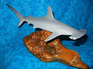 Large Hammerhead Shark Sculpture - Signed John Perry Art Statue - Airbrushed