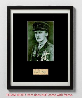Billy Bishop Matted Autograph & Photo Wwi Pilot Canadian Flying Ace Royal