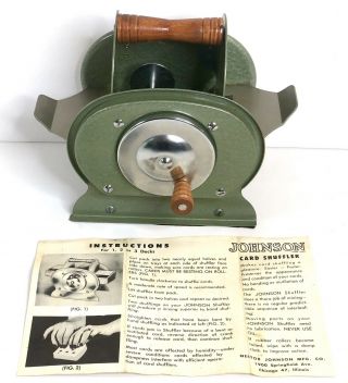 Vintage 1950s Nestor Johnson Card Shuffler With Instructions