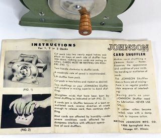Vintage 1950s Nestor Johnson Card Shuffler with Instructions 2