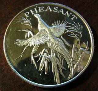 Pheasant North American Wildlife Series 2 Troy Oz.  999 Fine Silver Round