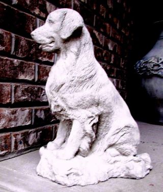 Concrete Golden Retriever Dog Statue/ Memorial,  Grave Marker,  Wet Look