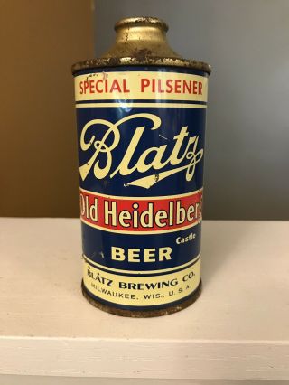 Blatz Old Heidelberg Low Profile Cone Top Beer Can,  Milwaukee,  Wi,  12 Oz,  Irtp