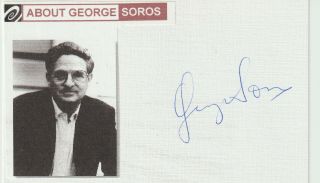 George Soros,  Autograph On Card