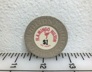 Rare Flamingo Hilton $1,  Cream,  House,  Las Vegas Casino Chip