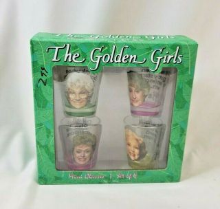 Golden Girls Shot Glasses,  Set Of 4 Perfect For The Golden Girls Drinking Game
