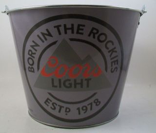 Coors Light Metal Beer Ice Bucket Born In The Rockies