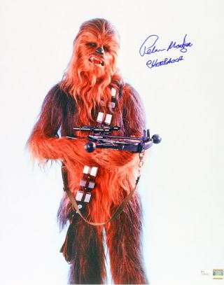 1977 Peter Mayhew Star Wars Signed Le 16x20 Color Photo (jsa)
