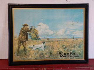 Antique Utica Duxbak Corp Tin Sign Hunting