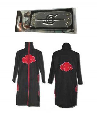 Naruto Itachi Uchiha Deluxe Cosplay Costume Black Size Xl