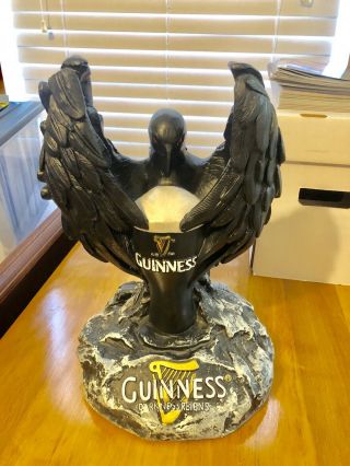Guinness Beer Bar Advertising Display Darkness Reigns Raven Statue - Rare Vintage