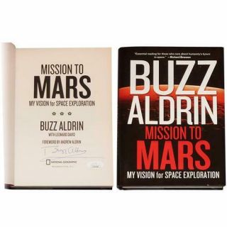 Buzz Aldrin Autographed (mission To Mars) Hardcover Book