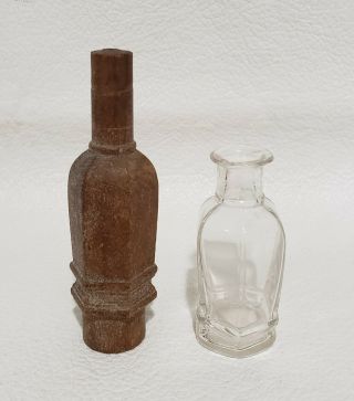 Rare Sandwich Glass Pattern & Scent Bottle - Early 1800s - Museum Deaquisition