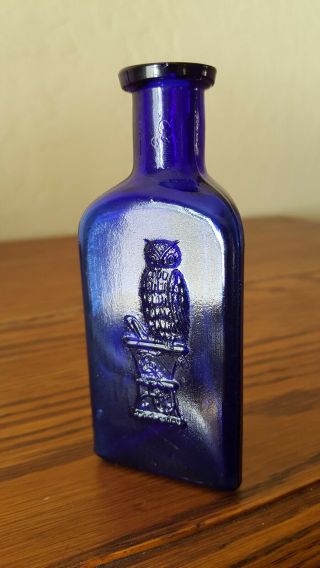 The Owl Drug Co.  Cobalt Blue Poison 4 1/2 Inches Near