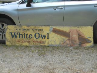 Rusty Old 1963 White Owl Cigars Huge 88 " X 21 " Cigarettes Tobacco Tin Sign
