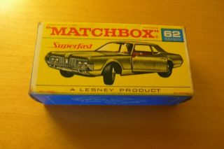 Matchbox Lesney Product Superfast Mercury Cougar No.  62 Red Script