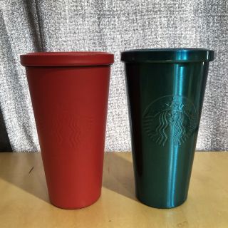 Starbucks Matte Stainless Steel Tumbler Cold Cup X2