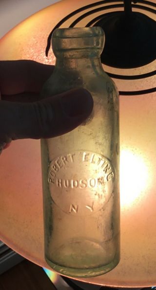 Old Oddball Hudson NY Robert Elting Beer Soda Bottle Tall Hutch Large Blob Mouth 7