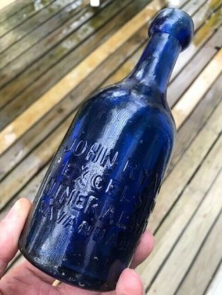 John Ryan Excelsior Mineral Water,  Pontiled Bottle From Savannah,  Ga.