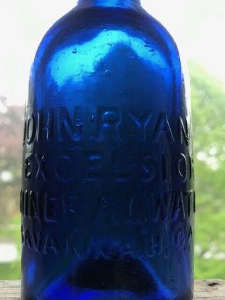 JOHN RYAN EXCELSIOR MINERAL WATER,  pontiled bottle from Savannah,  GA. 4