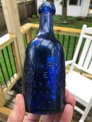 JOHN RYAN EXCELSIOR MINERAL WATER,  pontiled bottle from Savannah,  GA. 6