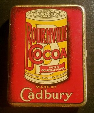 Vintage Sample Cadbury Bournville Chocolate Cocoa Tin Vesta Match Striker