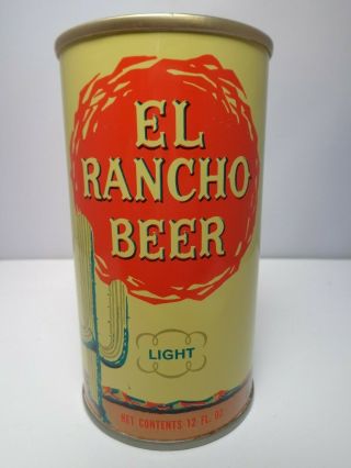 El Rancho Light Straight Steel Pull Tab Beer Can 61 - 24 Maier Brewing La.  Ca.
