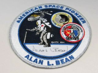 Alan Bean Autographed Patch & Apollo 12 Moon Walker,  Skylab 3 Commander Nasa