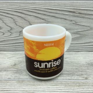 Vintage Nestle Sunrise Instant Coffee Milk Glass Coffee Mug Cup