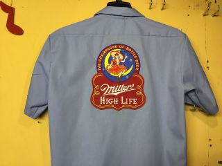 Miller High Life Beer Delivery Guy Work Shirt Dickies Large 