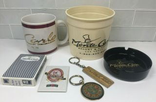 Vintage Las Vegas Monte Carlo Casino 7 Pc Mug Ashtray Cards Magnet Key Chain " N