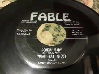 Ray Mccoy Rockin Baby Bw I Need It - Fable 615 - Rockabilly 45 Record Strong Vg