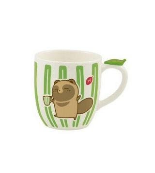Raccoon Dog & Fox Tanuki To Kitsune Mug Cup Green Color Ver.  Banpresto F/s