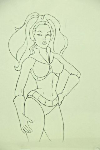 Flash Gordon Princess Aura Hand Drawn Animation Sketch w/COA 31 - 5 2