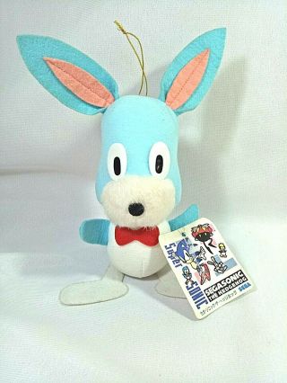 Vintage Sonic The Hedgehog Pocky 6 " Plush Doll 1992 Sega Prize Toy Japan O/tag