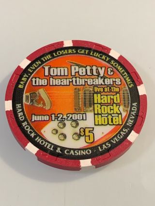 Hard Rock Hotel Tom Petty $5 Casino Chip Las Vegas Nv 3.  99