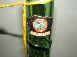 RARE Vintage 1976 Green Glass Vino Chianti D O C Fish Wine Bottle 44” Tall EMPTY 2