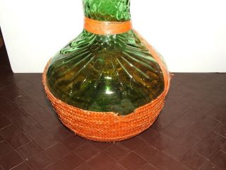 RARE Vintage 1976 Green Glass Vino Chianti D O C Fish Wine Bottle 44” Tall EMPTY 4
