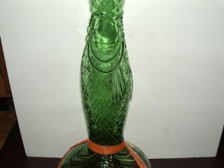 RARE Vintage 1976 Green Glass Vino Chianti D O C Fish Wine Bottle 44” Tall EMPTY 5