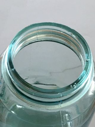 Very Rare Atlas Strong Shoulder Mason Quart Canning Jar Imbedded Nail Flaw 10