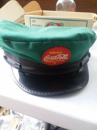 Vintage Drink Coca - Cola Delivery Hat In Green Small Coke Cap