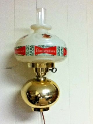 Budweiser Beer Sign Vintage Wall Sconce Lamp Light Hurricane Oil Style Lighted
