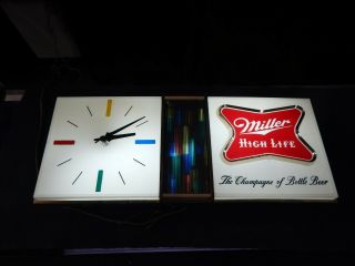 Vintage Miller High Life Beer Bar Lighted Clock Sign
