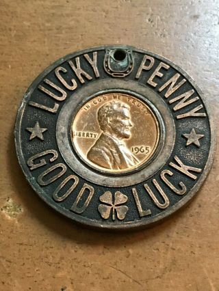 Boomtown Casino " Lucky Penny/good Luck " Encased 1965 Lincoln Cent