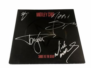 Motley Crue Shout At The Devil Signed Tommy Lee Nikki Sixx Mick Mars Vince Neil