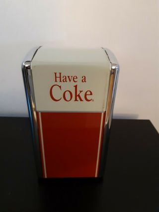 Vintage 1992 Coca Cola Have A Coke Napkin Dispenser Metal Kitchen Decor Tabletop