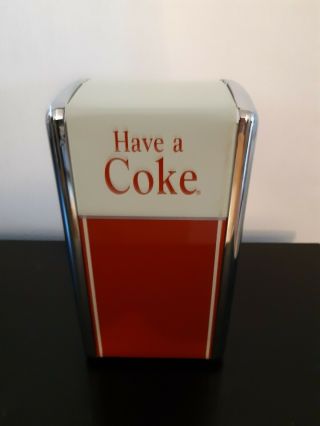 Vintage 1992 Coca Cola Have A Coke Napkin Dispenser Metal Kitchen Decor Tabletop 3