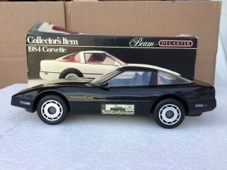 Jim Beam 1984 Chevy Corvette Car Regal China Decanter Black Full.  Nos