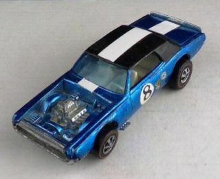 1969 Hot Wheels Redlines Custom T - Bird - Made In Hong Kong - Blue